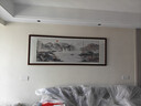 六画流水生财山水画靠山图客厅装饰画国画办公室风景挂画书房茶室壁画 流水生财A1 70*190cm宣纸锦绫+有机玻璃+胡桃色实木框（热卖款） 实拍图