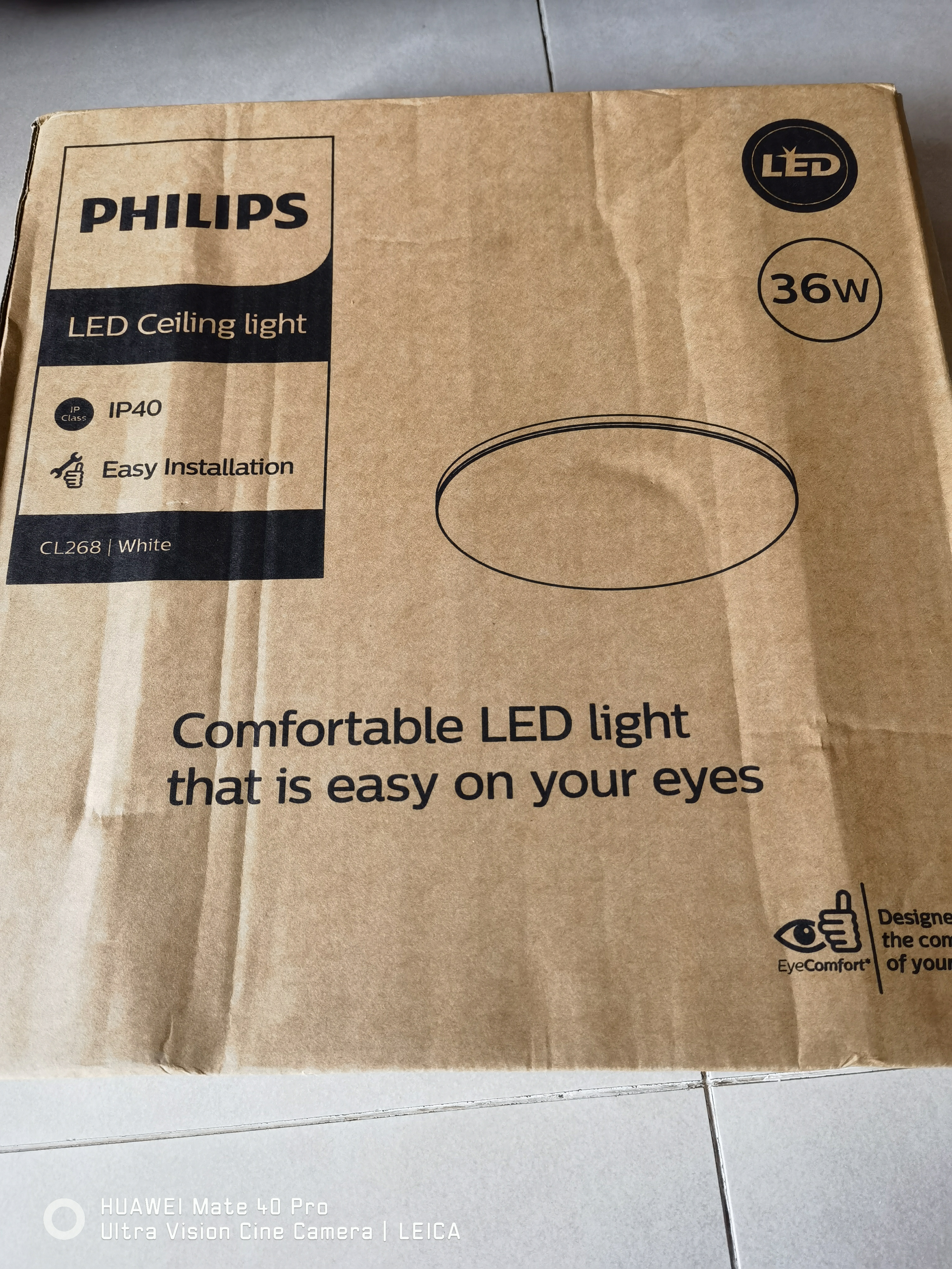 飞利浦（PHILIPS）LED全光谱阳台灯超薄三防户外灯过道灯 【全光谱】36w白光 直径36cm 实拍图