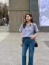 NAOTIEA纳奥蒂尔小帆船纯棉条纹短袖衬衫女2026夏季翻领刺绣显瘦T恤 蓝条纹 M （建议90-110斤） 晒单实拍图
