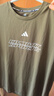 阿迪达斯（adidas）速干透气运动短袖男女同款情侣健身跑步训练T恤 橄榄绿/白 3XL 实拍图