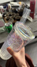 星巴克（Starbucks）杯子玻璃杯 高颜值玻璃吸管杯 大容量桌面咖啡水杯男女士送礼礼物 幻彩女神款玻璃吸管杯550ml 实拍图
