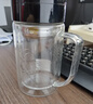 富光双层玻璃杯商务泡茶杯子 大容量男女耐热办公水杯带把黑色320ml 实拍图
