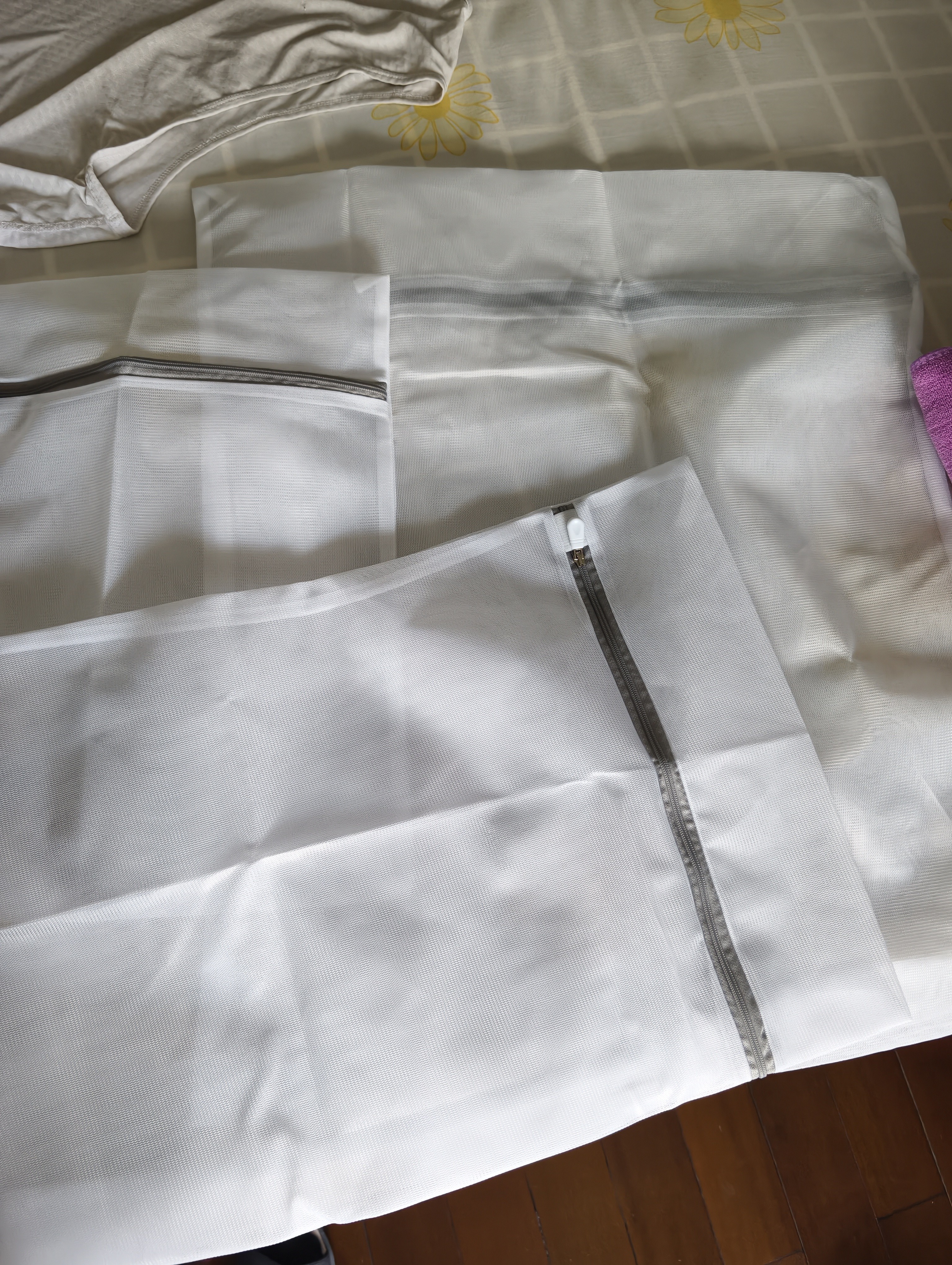 HOUYA 洗衣袋3件套特大+大+中号 衣服护洗袋细网内衣毛衣机洗防变形 实拍图