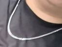中国黄金古巴银项链男士马鞭链锁骨链男银饰生日礼物男朋友爸爸老公纪念日 【今/次日达】古巴项链男款-55cm（21g） 实拍图