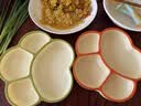 COOKSS宝宝餐盘硅胶学吃饭分格儿童餐具辅食碗餐盘带吸盘 双拼绿 实拍图