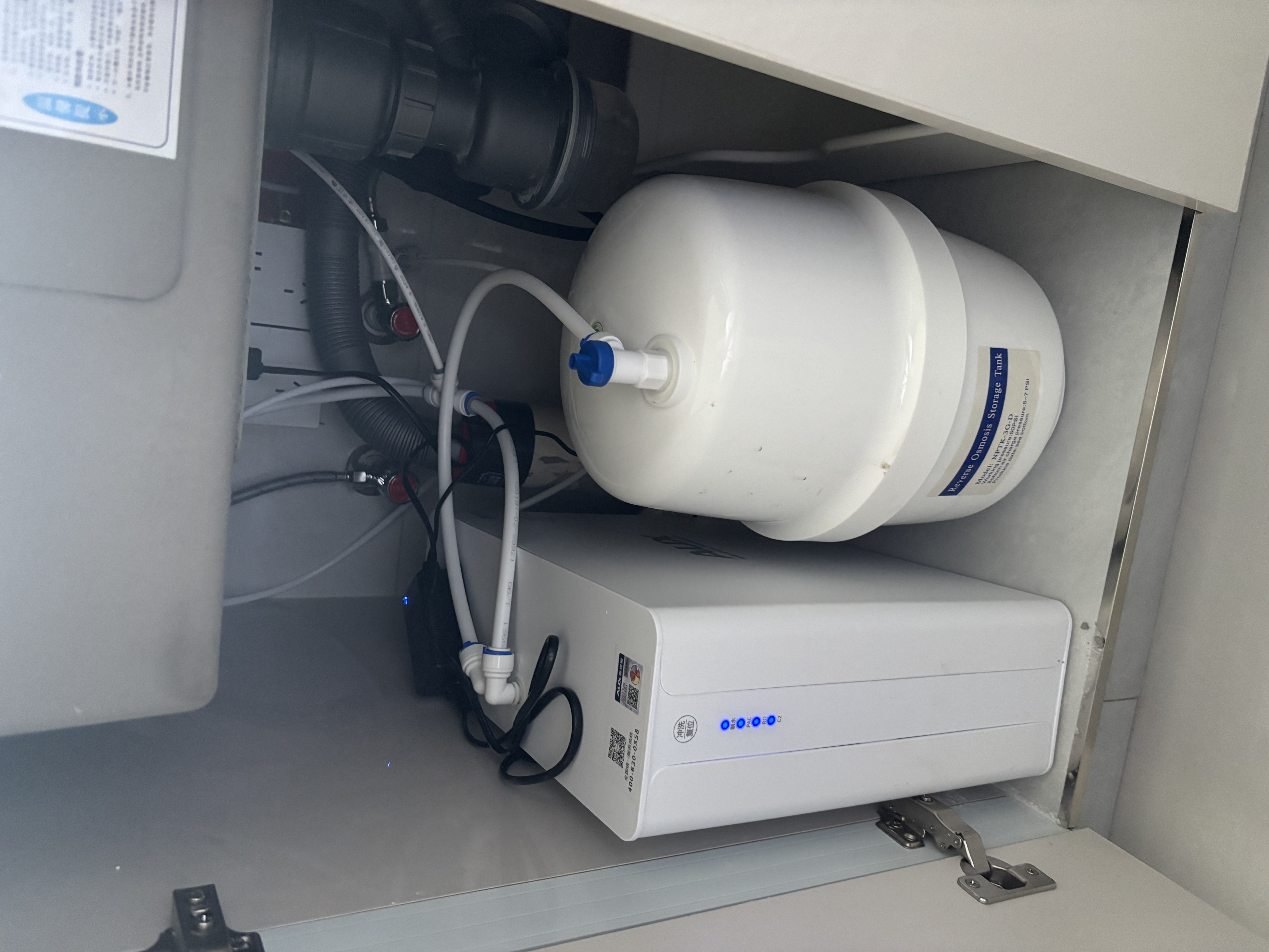 奥克斯（AUX）净水器母婴家用1200G流速0阻垢加热直饮一体机餐边柜壁挂式管线机厨下RO反渗透前置过滤全屋套装 即热彩屏管线机+净水器+前置 实拍图