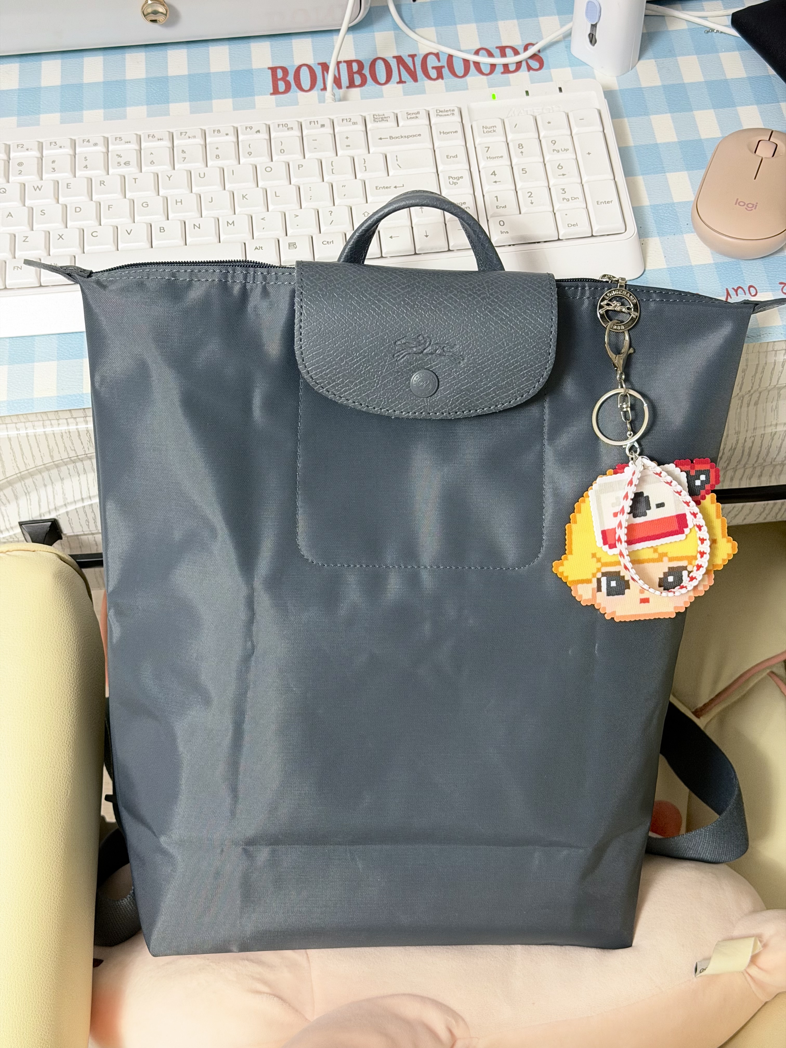 LONGCHAMP珑骧Le Pliage One系列女士中号双肩背包 实拍图