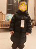 保姆鹅  【风墙】儿童羽绒服宝宝中长款护脸加厚外套保暖童装[NG2664] 炭黑 120 实拍图