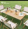 清系便携式露营桌子野餐桌椅套装野营用品装备户外折叠桌蛋卷桌 桃木色特大号120款 实拍图