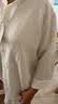 优衣库麻混纺立领衬衫/七分袖女装/通勤衬衣483873 01 乳白色 2XL 实拍图