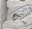 斯凯奇（Skechers）男鞋夏季休闲鞋户外运动鞋厚底增高老爹鞋复古百搭熊猫鞋 浅灰色/LTGY 42 实拍图