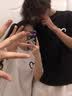 (两件装)love情侣装夏天短袖t恤新款爱心短袖一男一女韩版宽松百搭上衣学生班服定制 男白色+女白色 男M+女S 实拍图
