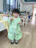 爱宝适宝宝连体罩衣吃饭防水防脏婴儿爬行辅食围兜儿童围裙爬爬服 G038 实拍图