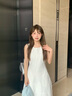 VEGA CHANG无袖连衣裙女2025年夏季新款简约时尚气质背心长裙子 陶瓷白 S 实拍图