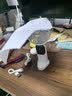 卡培登【6000mAh超大容量】手持小风扇挂脖桌面大风力超长续航便携迷你usb充电学生宿舍办公室户外F01白 实拍图