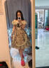 LULUALWAYS华服系列-窈窕淑女25夏季新款法式复古公主露肩连衣裙 绿色 M 实拍图