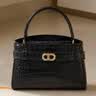 CHARLES&KEITH鳄鱼纹凯莉包手提斜挎婚包包女包生日礼物送女友CK2-50270880-1 Black黑色 S 实拍图