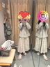 MUJI女式 强捻抽褶裙 长半身裙女款裙子女装纯棉 26年夏季BE1ZZA6S 象牙色格纹 S （155/62A） 实拍图