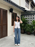 MISS SIXTY2026夏季新款牛仔马甲女V领无袖蕾丝钉珠短款上衣外搭 白色 S 晒单实拍图
