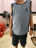 左西男童夏装套装2026儿童夏季速干篮球服运动背心两件套 蓝灰色 140 实拍图