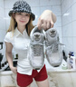 adidas JENNIE同款贝果鞋ASTIR厚底网面透气老爹鞋阿迪达斯三叶草 白/灰   36.5 实拍图