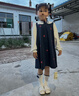 百丽（Belle）童鞋女童小蝴蝶黑皮鞋幼童宝宝鞋学步鞋春秋款儿童单鞋时尚公主鞋 杏色 26 参考脚长160mm 实拍图