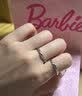 芭比（Barbie）施华洛世奇水晶情侣戒指一对男女戒子开口表白生日国庆礼物送女友 实拍图