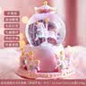 IMVE爱莎水晶球音乐盒 六一儿童节小女孩生日礼物/女生八音盒礼物玩具 大号粉色旋转木马（声控+飘雪） 实拍图