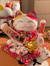 吉猫堂招财猫摆件开业大号自动摇手店铺前台家居客厅装饰发财猫送礼礼品 销量明星【八方来财】28*20*24 【礼盒+坐垫+围脖】电池插电两用 实拍图