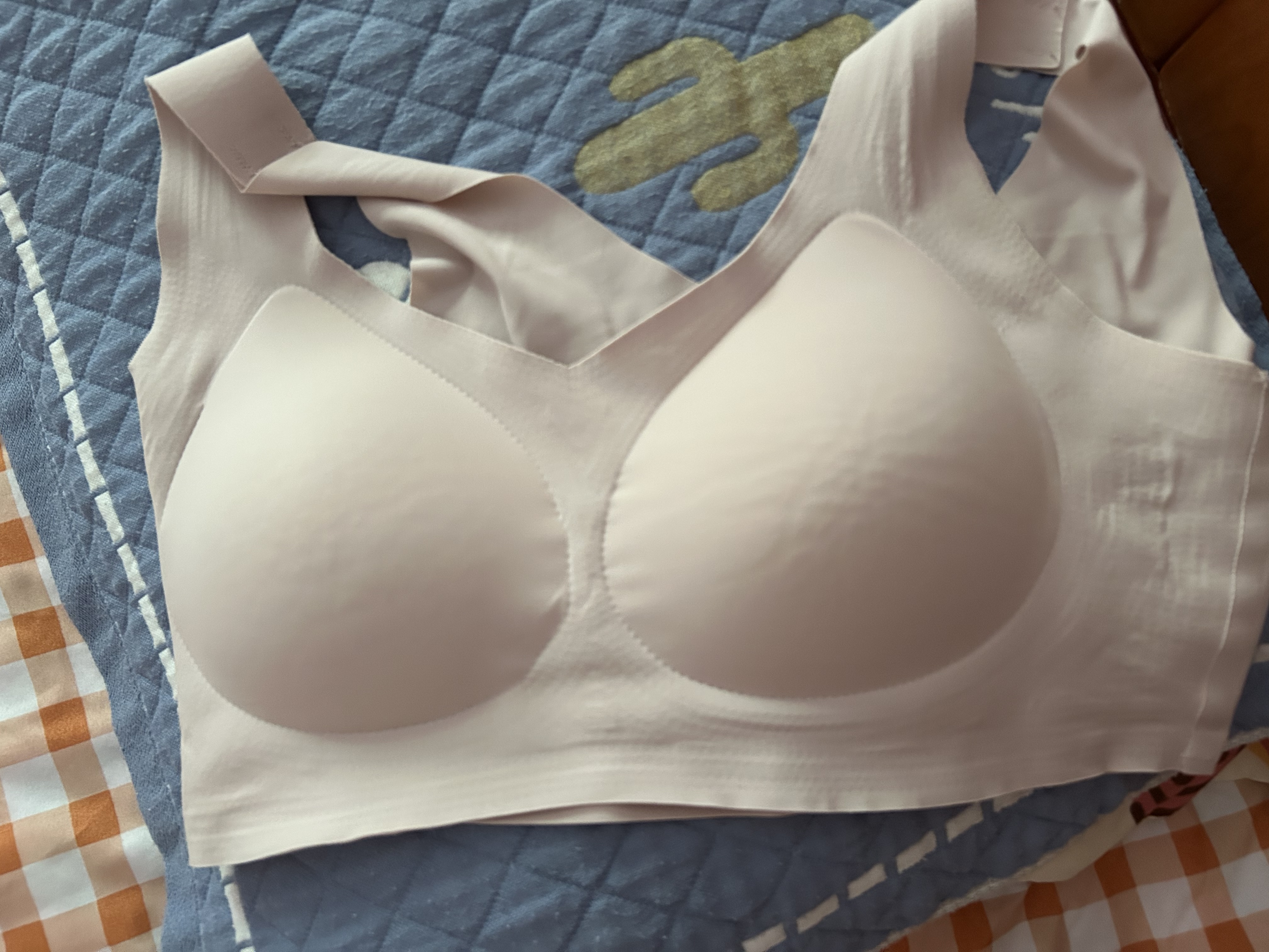 芬腾可安（FENTENGCARE）【升级2件装】固定乳胶杯无痕裸感调整型收副乳内衣女无钢圈文胸 实拍图
