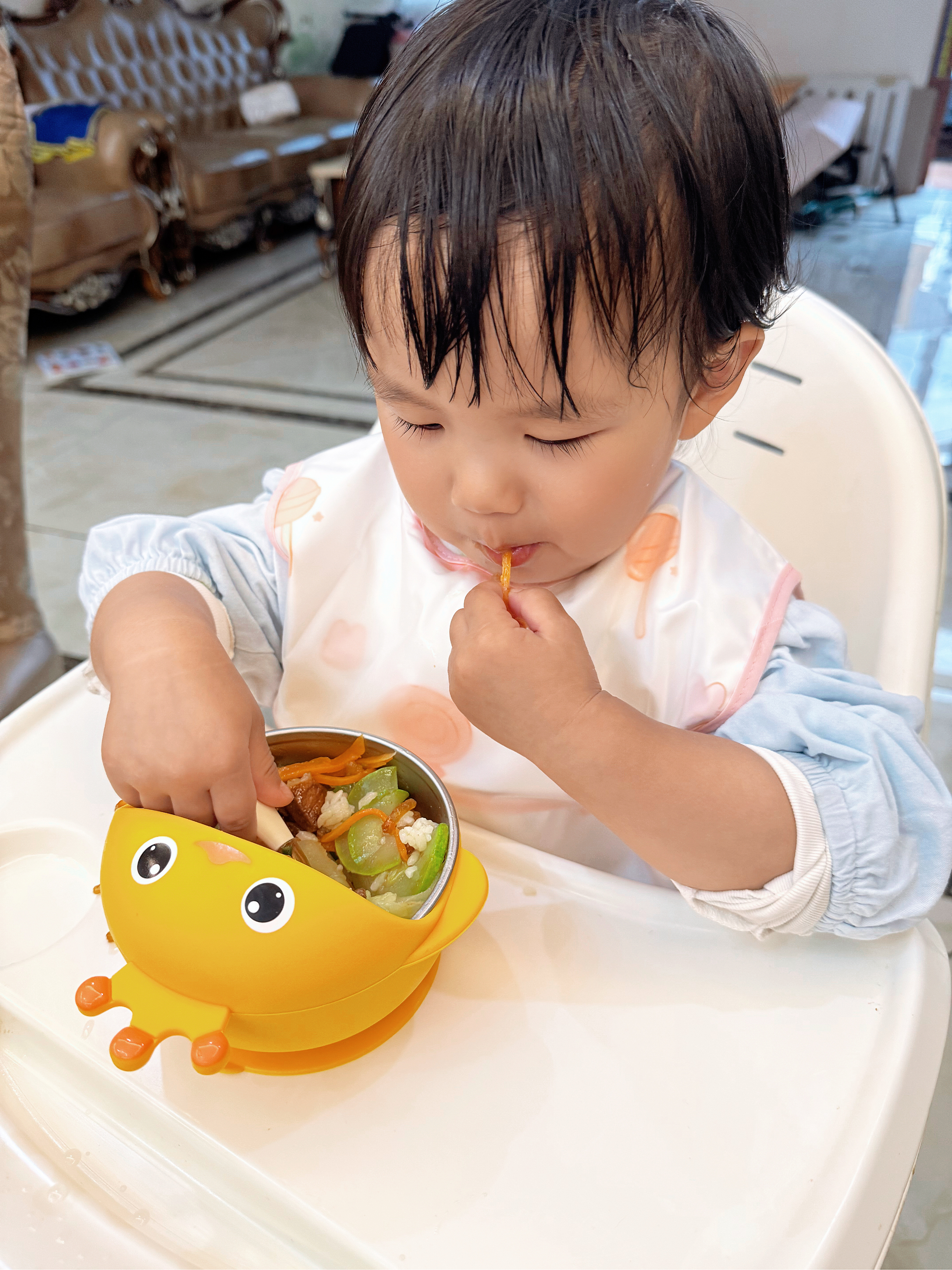 COOKSS宝宝罩衣吃饭围兜儿童围裙婴儿辅食男女宝宝饭兜防水防脏无袖夏款 实拍图