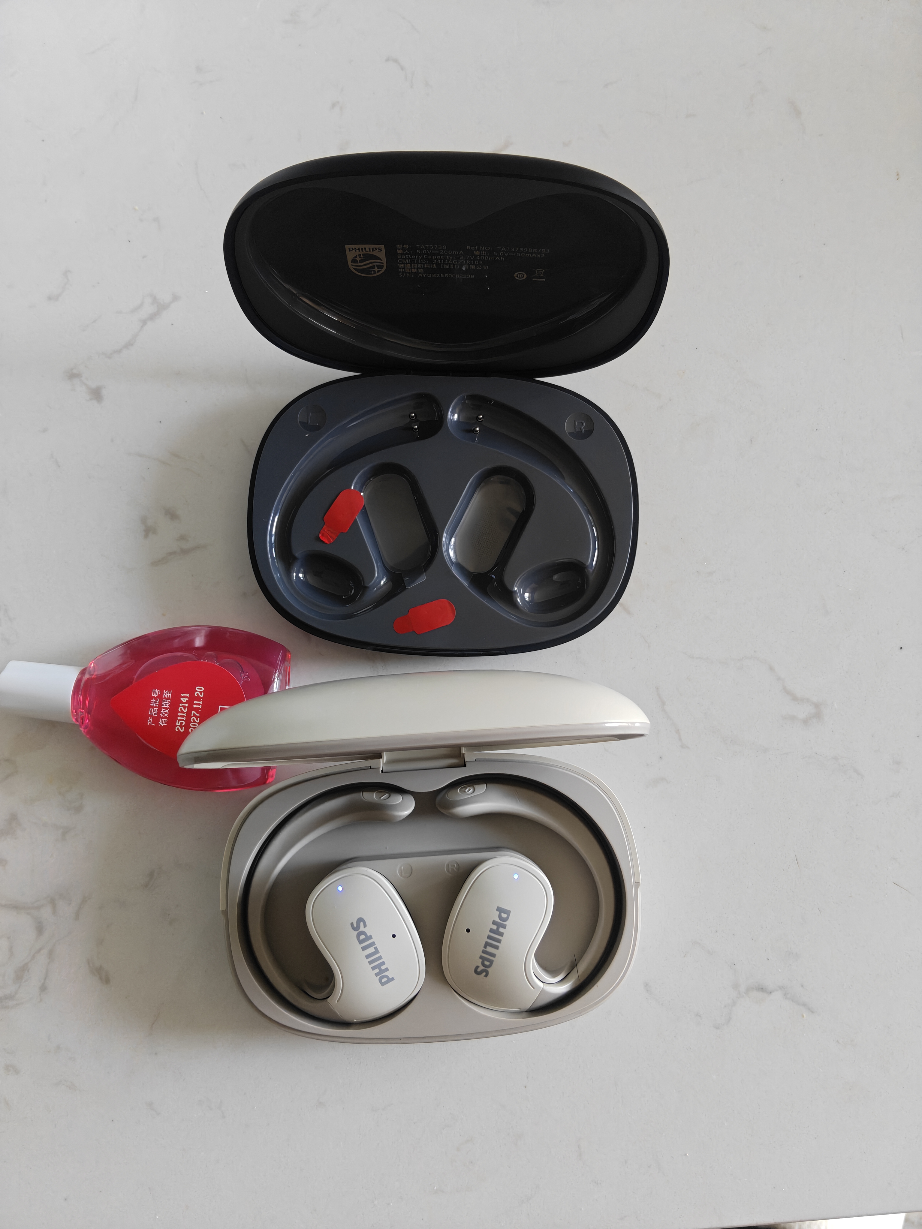 飞利浦（PHILIPS）舒适圈蓝牙耳机 骨传导概念真无线挂耳开放式不入耳夹式运动跑步长续航降噪通用苹果华为TAT3739黑 实拍图