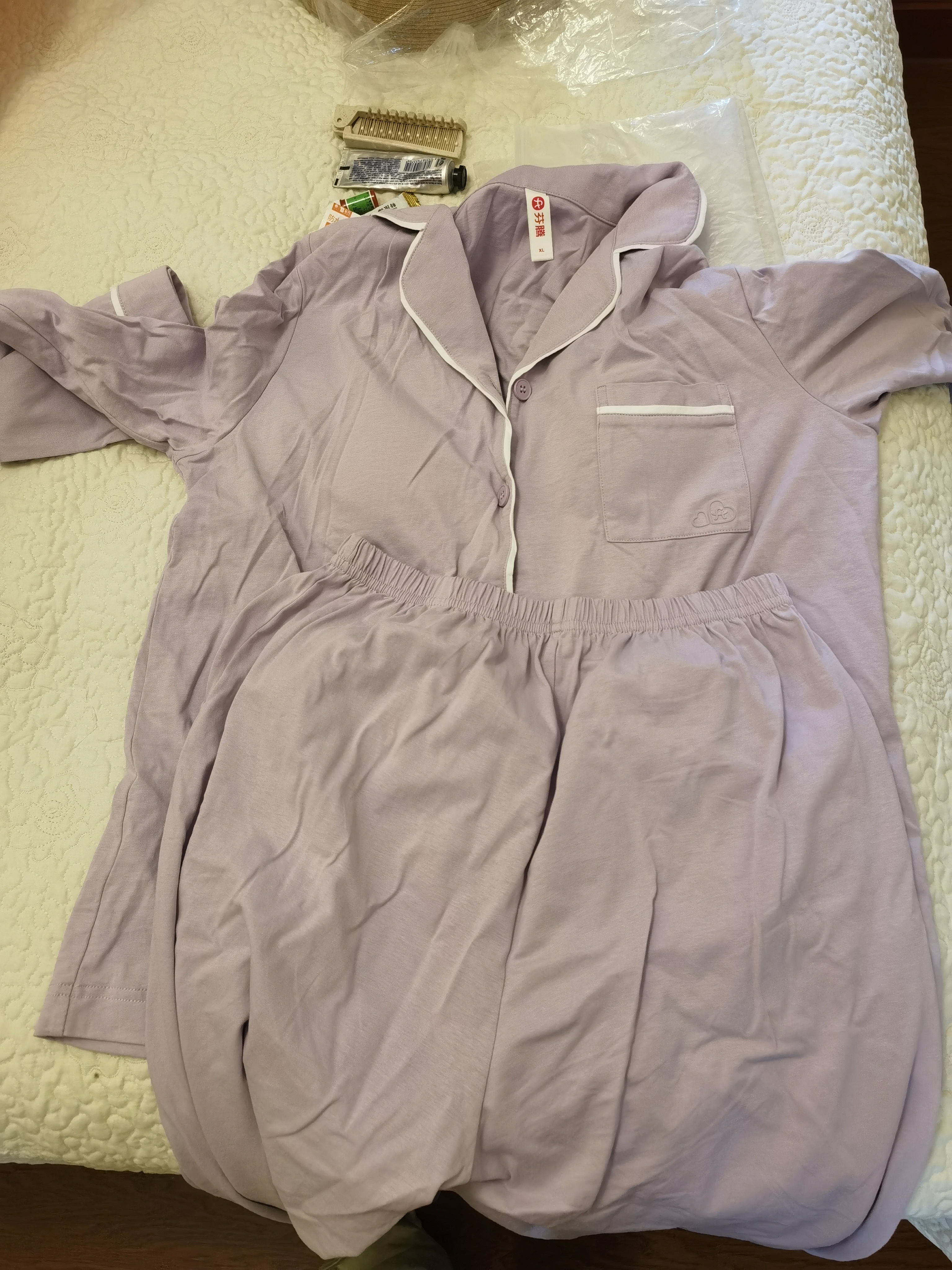 芬腾睡衣女带胸垫抑菌纯棉26春夏新款女士开衫长袖家居服套装 实拍图