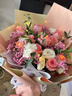 馨仪鲜花速递玫瑰向日葵康乃馨花束送女友生日礼物全国同城配送 11朵粉玫瑰混搭花束 实拍图