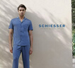 舒雅（Schiesser）父亲节男女情侣款睡衣棉莫代尔翻领长袖长裤家居服套装E5/20052H 男E5/20052H宝蓝7800 XL 实拍图