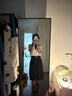 Teenie Weenie小熊女装春夏休闲时尚高腰百褶半身裙可拆卸腰带短裙 深灰色 XS (155) 实拍图