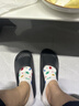 朴西香蕉船凉拖鞋女士浴室不易滑居家室内四季情侣拖鞋男 黑色 44-45 实拍图
