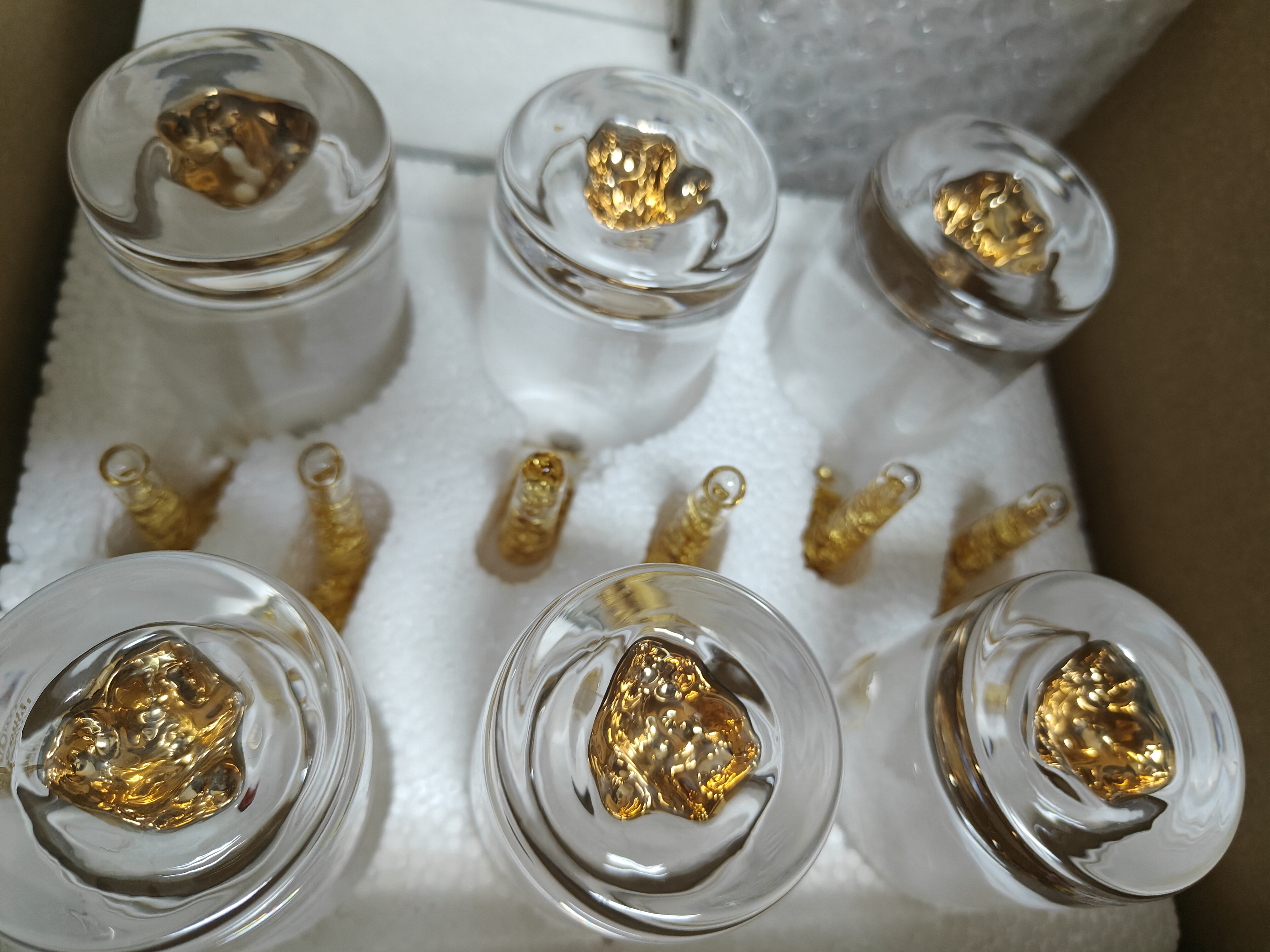 德销特高档白酒杯套装轻奢家用金箔金山分酒器酒具套装 金山金箔款6壶6杯+麋鹿杯架 实拍图