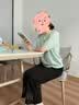 俞兆林（YUZHAOLIN）妈妈夏装洋气薄款短袖T恤中年女装高贵上衣中老年夏季新款针织衫 FHD889246 浅绿色上衣 L  （推荐90-105斤 实拍图