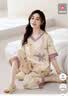 宜而爽【100%纯棉】女士睡衣女夏季V领短袖家居服套装送妈妈礼物 实拍图