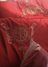 雅鹿高档结婚四件套大红中式刺绣新婚嫁房婚庆床上用品喜子被罩床单笠 喜结连理【手工刺绣-亲肤柔软】 1.8m床单款四件套-200*230cm被套 实拍图
