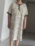 猫人【100%纯棉】女士睡衣女带胸垫睡裙春夏可外穿新中式家居服新品 实拍图