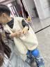 欧欧轮滑鞋儿童溜冰鞋男女童初学套装中小学滑轮滑冰旱冰鞋成人直排轮 蓝-八轮全闪+头盔护具+铝合金支架 S (适合3-5岁)平时鞋码26-31 实拍图