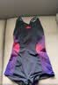 速比涛（Speedo）唐钱婷同款女士泳衣健身训练防晒修身显瘦遮肉连体泳衣 黑/紫34 晒单实拍图