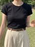 欧迪惠（Oudihui）休闲裤女装夏季2026新款显瘦穿搭短袖衣服运动工装阔腿裤子女套装 上衣+裤子【配腰带】 S 【建议80-95斤】 实拍图