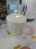 几物森林陶瓷马克杯带勺盖杯子咖啡杯情侣茶杯男女洗碗机可用 黄色420ml 实拍图