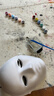 仕彩 幼儿园纸浆脸谱面具空白色儿童DIY手工绘画材料包白胚 男士5个装 实拍图