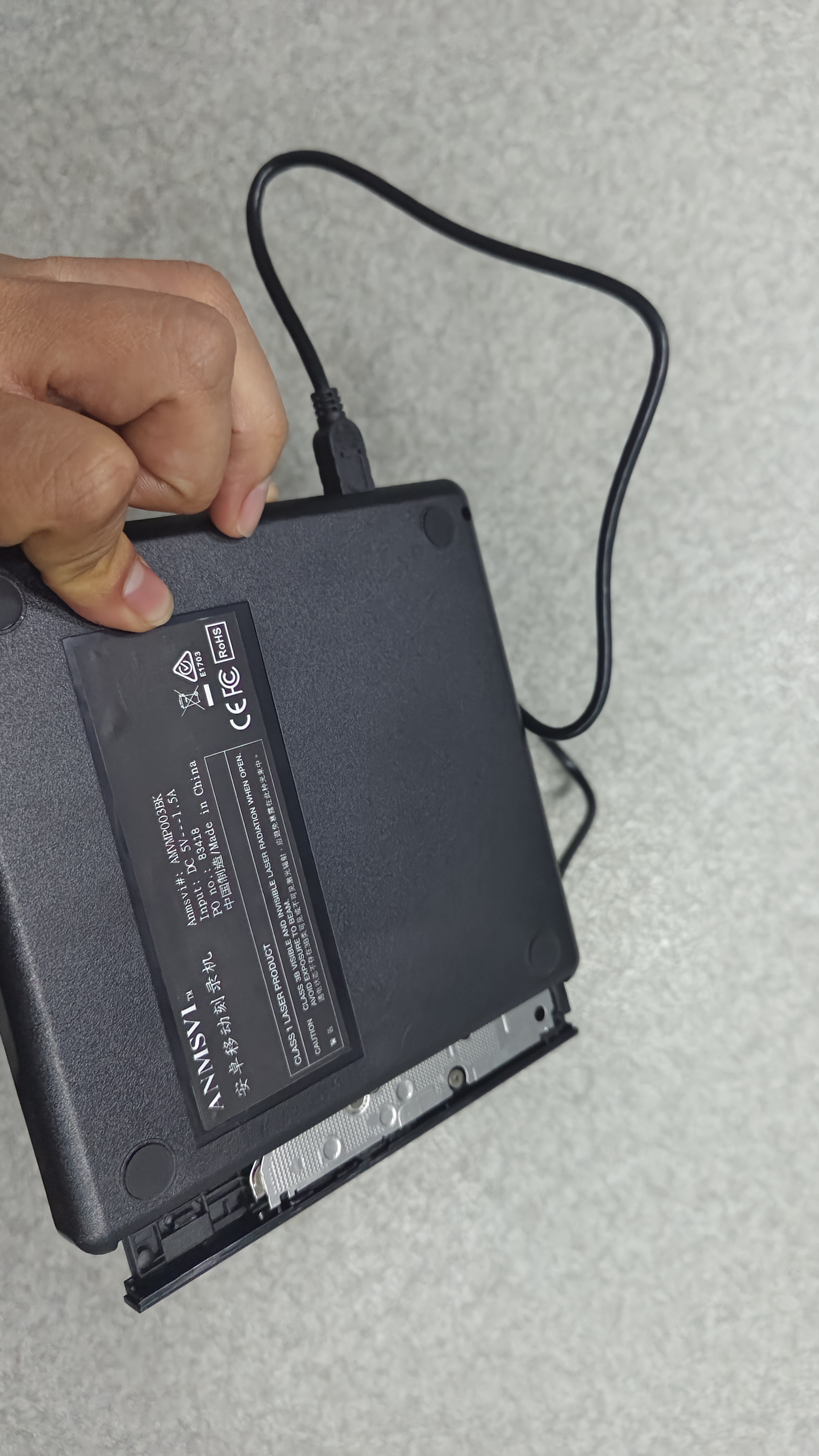 安木维手机外置光驱dvd光盘刻录机专业vcd播放外接光盘驱动器平板电脑 DVD外置光驱（手机+电脑+平板通用） 实拍图
