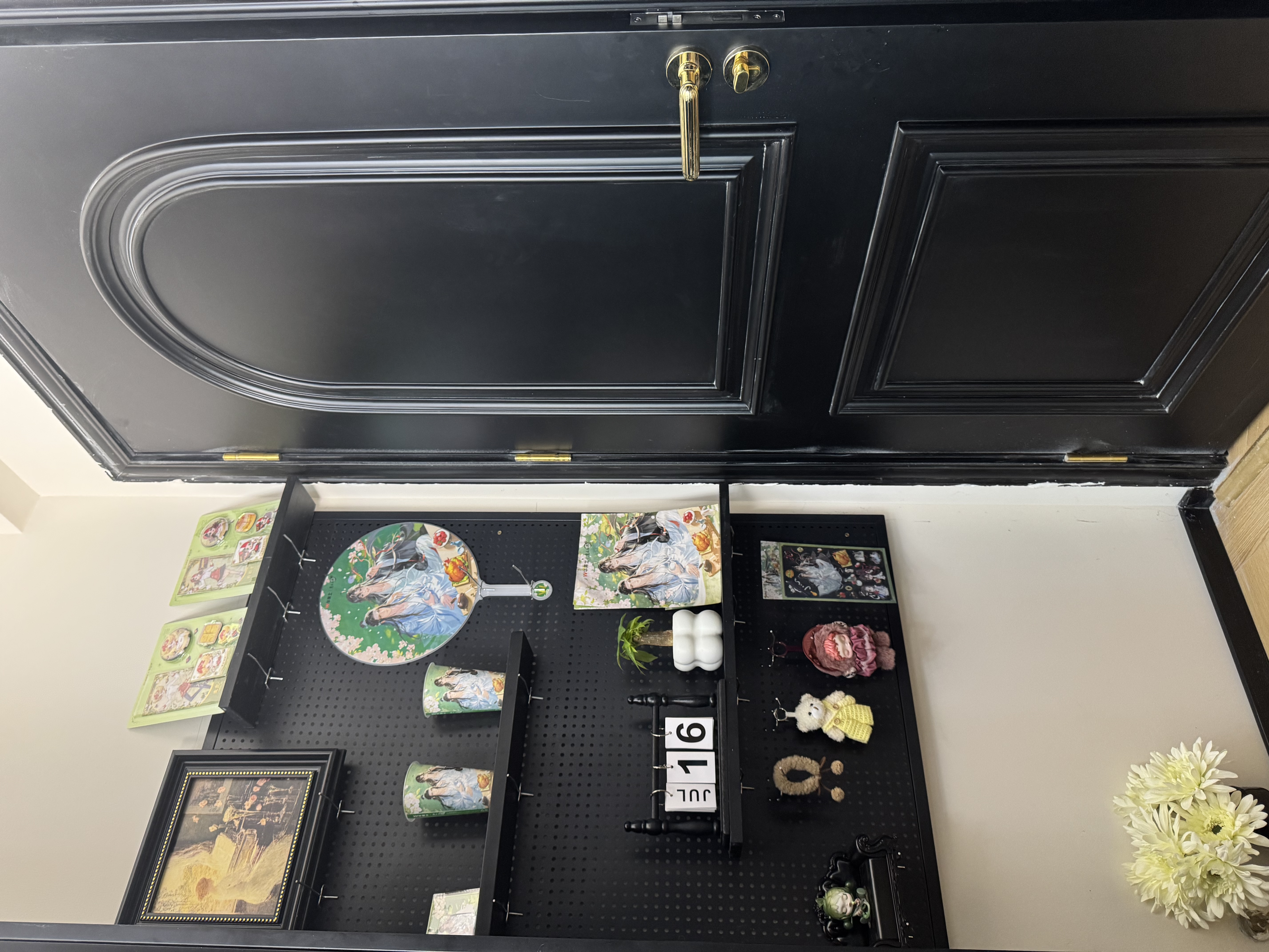 小匠材洞洞板墙上置物架免打孔宿舍客厅墙面五金工具展示收纳架80*120黑 实拍图