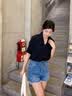 佐叙法式黑色短袖衬衫女2026夏季新款设计感小众高级感宽松港风上衬衣 黑色 M （80-100斤） 实拍图